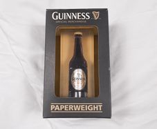 Official Guinness Foreign Extra Stout Bottle Glass Paperweight
