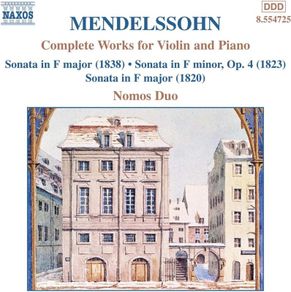 Mendelssohn. Complete Works for Violin and Piano. CD. Free Postage!