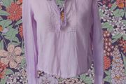 Antique vintage 1920s 1930s sheer cotton gauze hand embroidered folk boho blouse S bohemian rare