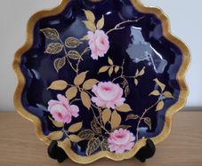 Antique Aynsley cobalt blue cabinet plate