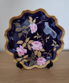 Antique Aynsley cobalt blue cabinet plate
