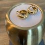 Vintage Chunky Gold Tone C Hoop ClipOn Earrings Made in Brazil Image 3