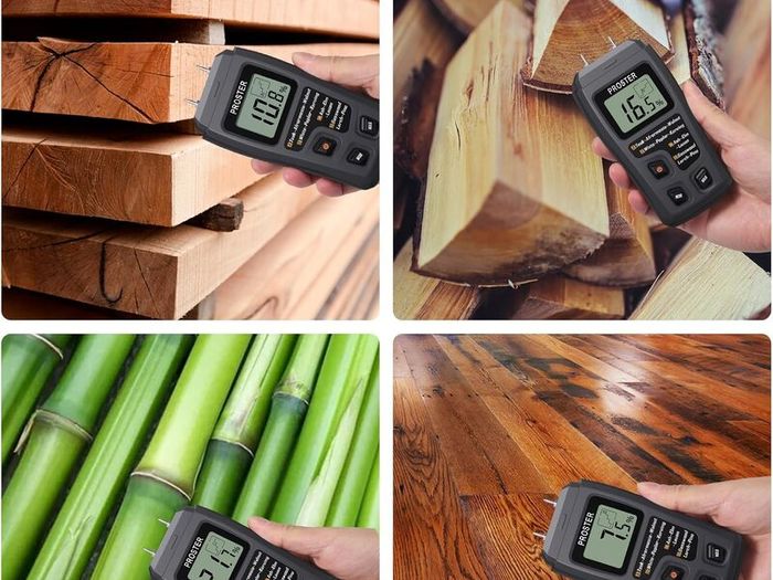 Log Moisture Meter for Log Burner Pin Wood Moisture Meter for Firewood with HD LCD Storage Bag Moisture Detector Damp Detector for Logs Paper Cardboard - (Range 0-99.9%)
