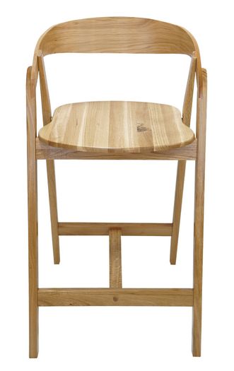 Nordic Oak Embrace Bar Stool with Curved Backrest and Armrests