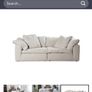 Cream sofa & ottoman Image 3