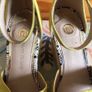 RIVER ISLAND Ladies suede mustard yellow high wedge sandals size 5 Image 7