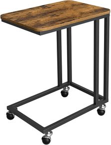 _Side Table Sofa Table Coffee Table Easy to Assemble Sturdy Living Room Table on Wheels