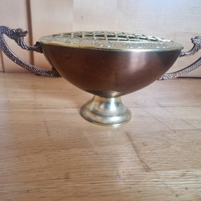Vintage copper and brass rose bowl