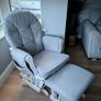 Babylo Milan Glider Nursing Chair and Footstool  White & Grey Image 4