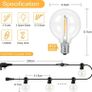 MASSIVE SALE Outdoor Lights Mains Powered, Opard 31ft Outdoor String Lights with 25+2 E12 Base G40 Plastic Bulbs Festoon Lights for Outdoor & Indoor, Garden, Patio, Party, Porch (FREE SHIPPING) Image 2