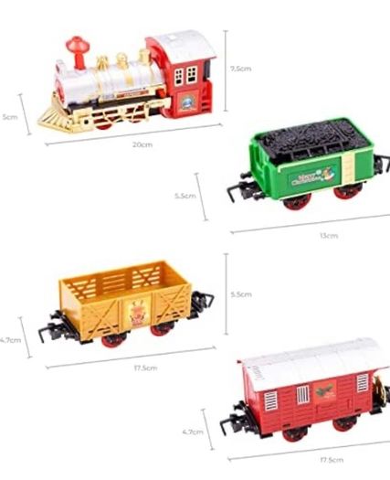 Christmas train set, 14 piece. Boxed and new