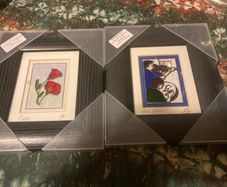 Two paintings on glass framed free postage