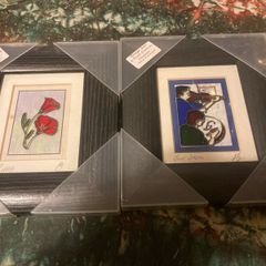 Two paintings on glass framed free postage