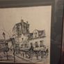 Vintage large French Etching of Paris Street framed Image 6