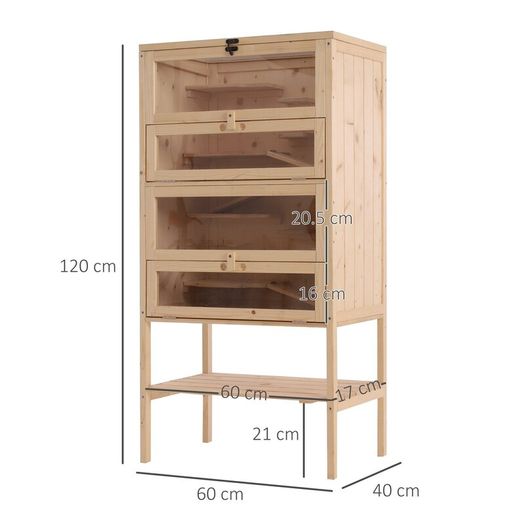 Hamster Cage Wooden Mouse Rodent Small Pet Animals
