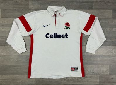 Vintage 1998 Nike England Rugby Jersey Shirt Mens Medium