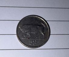 Irish 5p Coin in Various Years