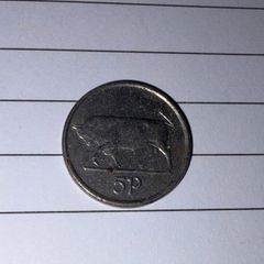 Irish 5p Coin in Various Years