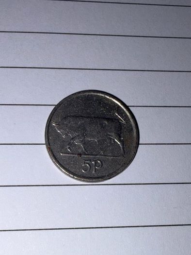 Irish 5p Coin in Various Years