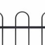 Garden Fence with Hoop Top Steel 6.8x1.2 m Black Image 3