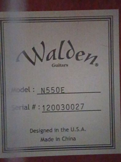 Walden N550E Classical Guitar