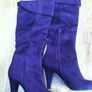 Ladies wine suede high heel boots Size 3. Image 2
