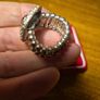 Vintage Silver Tone Metal Black Gemstone Stretch Ring Image 4