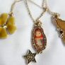 Vintage PILGRIM - FAVOURITES 3 Charm Necklace Brown & Gold BNWT Image 9