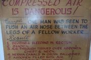 Wooden industrial safety sign