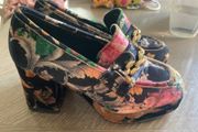 ASOS Gucci inspired Heeled Loafers Velvet Floral Size UK 4