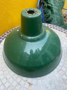 Industrial green enamel light shade