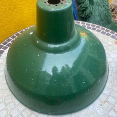 Industrial green enamel light shade