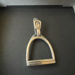 Silver stirrup pendant