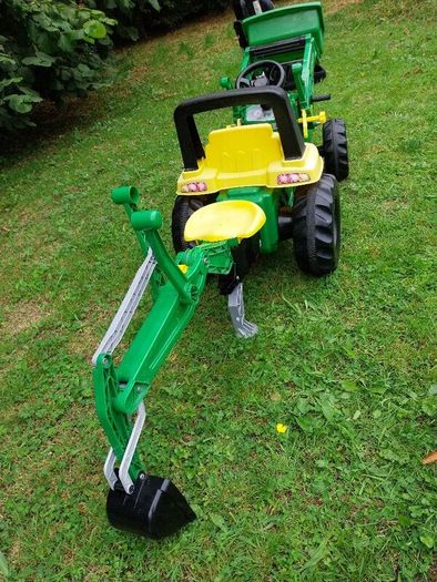 Rolly Toys John Deere kids tractor with digger attachment