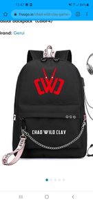 Chad Wild Clay game student school bag travel bag casual backpack