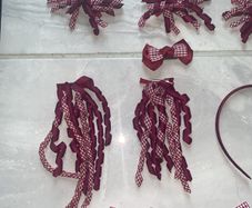 Girls hair accessories x 9 wine / maroon/ burgundy