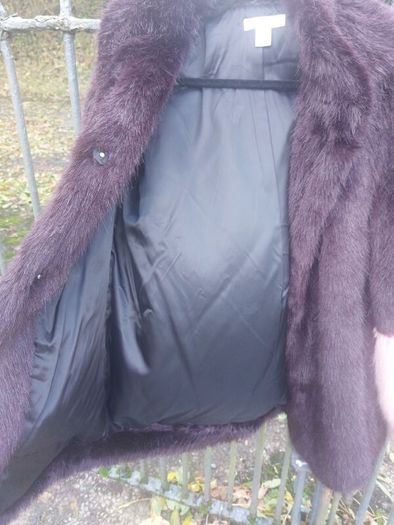 Burgundy faux fur coat (free post)