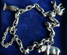 Vintage Heavy Sterling Silver 925 Charm Bracelet length 9" - 31,9g
