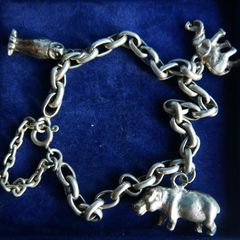 Vintage Heavy Sterling Silver 925 Charm Bracelet length 9" - 31,9g