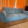 French Connection DFS Zinc Sofa Suite in Teal - 4 seater, 3 seater & Cuddler Image 7