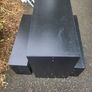 Black bench table with 2 seating benches Image 3