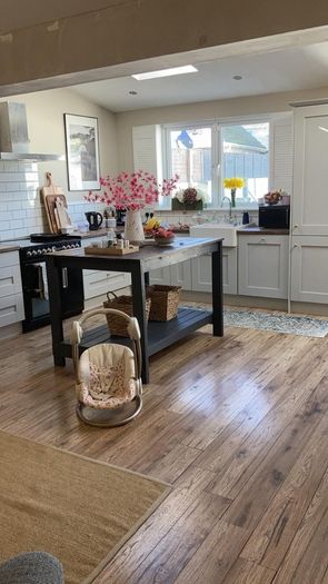 Complete Shaker-Style Kitchen (Disassembled) - Grey & Walnut Finish