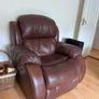 Two seater brown leather recliner and armchair Image 3