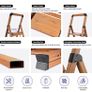 Step Ladder 3-Step Woodgrain Finish Aluminum Folding Ladders Anti-slip Sturdy Foldable Ladder Step Stool for Kitchen Home Office Libaray Image 3