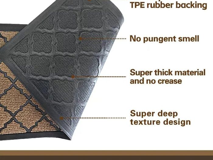 Outdoor Mats for Front Door,80x120cm Heavy Duty Front Door Mat Outside Non Slip Washable,Entrance Door Mats,Waterproof Rubber Back Door Mat