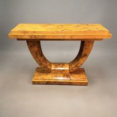 Art Deco Style Burl Walnut Console Table