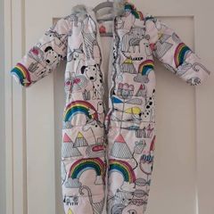 Next Baby Girl Snowsuit/Pramsuit, Rainbow Animal Print