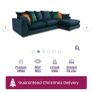 Velvet sofa with right hand chaise end Image 3