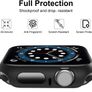 OFFCUP Case with Screen Protector Compatible, 2pcs Hard Case Designed for Apple Watch Series 6/5/4/SE 44mm with Tempered Glass Screen Protector Built-in Tempered Glass Film High Sensitivity (Black) Image 6