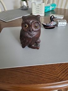 Owl carved wood